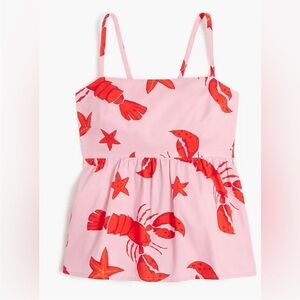 J. Crew Pink and Red Beachy Top